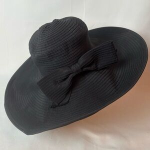 San Diego Hat Company Black Ribbon Bow Floppy Sun Hat